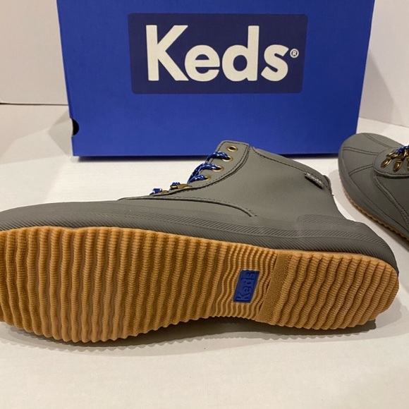 Keds Gray Scout Matte Twill WX chunky Ankle Boots - Picture 2 of 16